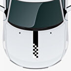 Miyrem Damalı Spor Oto Kaput Şerit Sticker 70 x 13 cm