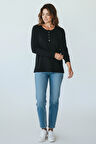 KADIN YAKA DÜME DETAYLI MEVSİMLİK BLUZ