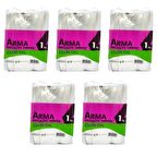 Naksan Arma Şeffaf Naylon 2 lik 23x36 Cm. Bakkaliye Poşeti Torbası - 1 Kg. - Ort. 190 Adet - 5 Paket