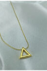 24K Altın Kaplama Piramit Tasarım Kolye