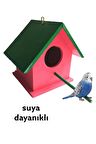 Ahşap Kuş Yuvası Kuş Evi Dış Mekan Suya Dayanıklı 14x14x19 Cm