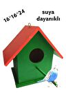 Ahşap Kuş Yuvası Kuş Evi Dış Mekan Suya Dayanıklı Büyük Boy 16x16x24 Cm