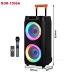 NDR-1096 BÜYÜK BOY BLUETOOTH HOPARLÖR KABLOSUZ TEKERLEKLİ TAŞINABİLİR KABLOSUZ SPEAKER TOPLANTI ANFİ