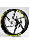 Şık Tasarım  motosiklet Jant Şeridi Sarı Nmax Yazılı Sağ-Sol/Ön-Arka