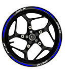 Yamaha Beyaz yazılı  mavi reflektif pençe şeritli