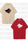 nevermind sevimli cat temalı unisex çift tişörtü