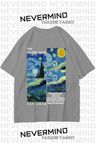 Unisex Van Gogh Baskılı Oversize Tshirt