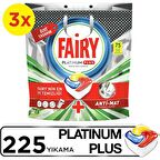 Fairy Platinum Plus 225 Yıkama Bulaşık Makinesi Tableti / Kapsülü Özel Seri 75x3