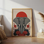 Fil Halk Sanatı: Kırmızı Lotus, Boho Safari Dekoru ( ))