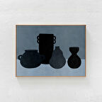 Vazolar: SANAT, Yatay Modern İskandinav Duvar Sanatı. Gri