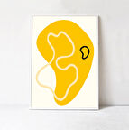 Orta Yüzyıl Modern Sanat Posteri, Sarı Soyut Sanat Duvar Sanatı Soyut Şekiller Poster Hardal Sanatı