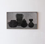 Vazolar - Samsung Frame TV Sanatı. Modern sanat. Samsung Frame TV için sanat, siyah ve gri çağdaş Frame TV Sanatı