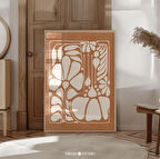 Soyut Botanik, Yanık Turuncu, Duvar Sanatı, Terakota