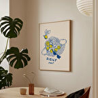 Sicilya Limonları Duvar Sanatı, Akdeniz Mutfağı Duvar Dekoru, Meyve Sanatı