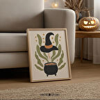 Boho Cadılar Bayramı Duvar Sanatı, Kazan ve Cadı Şapkası Sanatıyla Toprak Tonlarında