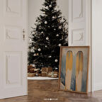 Vintage Kayak Duvar Sanatı - Retro Kış Sporları Sanatı | Sarı ve Mavi Renkte Kayakçı Duvarı | Dağ Severler İçin |