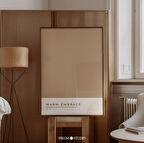 Sıcak Estetik Gri-Beyaz Renk Blok Duvar Sanatı, Toprak Duvar Dekoru, Nötr Duvar Sanatı