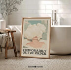 Geçici Olarak Kullanım Dışı Komik Banyo Duvar Sanatı, Retro Pastel