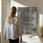 Bej ve Siyah Minimalist Soyut Çizgiler