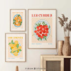 Meyve Pazarı, Mutfak Galeri Duvarı, 3'lü Duvar Sanatı Seti, Renkli Galeri Seti