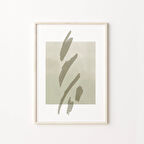 Adaçayı Yeşili, Soyut, Fırça Darbeleri Büyük Soyut, Modern Oda Dekoru