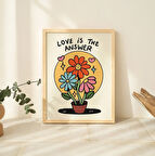 ÇERÇEVELİ Aşk Çiçekleri Poster Baskısı, Botanik İllüstrasyon, Aşk Cevaptır dekoru, Eklektik Estetik