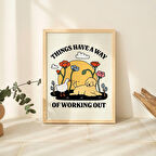 Çerçeveli Köpek Evi Baskısı, Retro Pozitiflik Posteri, Pozitif Posterler, Oturma Odası Yurt Dekor Posterleri