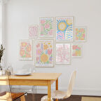 Çiçek Pazarı 8'li Set Sanat, Renkli Duvar Galerisi