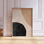 Bej ve Siyah Boho Duvar Sanatı, Minimalist Modern Soyut Poster