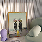 Disko Topu Kafalı İnsanlar Poster, Trend Duvar Sanatı, Disko Topu, Disko Topu Sanatı