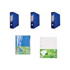 Noki Klasör 3'lü - Telli Dosya 50'li - Poşet Dosya 100'lü Mavi