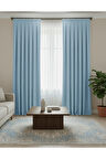 Narden Model Buz mavisi Sade Soft Fon Perde 1x3 Sık Pile - Şık ve Modern Tasarım