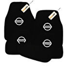 Siyah Renk Nissan Logolu Araca Özel Halı Paspas Seti – 5 Parça, Kaymaz, Dayanıklı, Kolay Temizlik