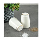 Altın yaldızlı porselen Tuzluk Biberlik