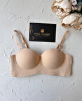 Lady Baby Straplez Kesim Destekli Dikişsiz Balensiz Toparlayıcılı İthal İz Yapmaz Sütyen