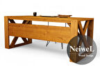 Neiwel Owen Doğal Ahşap Çalışma ve Ofis Masası-100cm-180cm