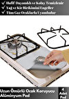 Özel Seri Ocak Yağ Kir Koruyucu İz Bırakmaz Dayanıklı Kolay Temizlenir 4'lü Alüminyum Ped Seti
