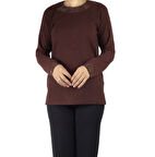 KADIN YAKA VE KOL AĞZI TAŞ İŞLEMELİ MEVSİMLİK BLUZ