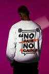 No Pain No Gain Yazılı Unisex Oversize Fitness Gym Sweatshirt