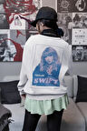 Reputation Yazılı Unisex Oversize Şarkıcı Taylor Swift Baskılı Sweatshirt