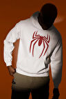 Örümcek Adam Logo Baskılı Unisex Oversize Hoodie