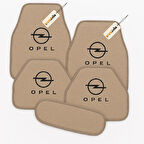 Bej Renk Opel Logolu Araç Halı Paspas Seti – 5’li Kaymaz Oto Paspas Takımı