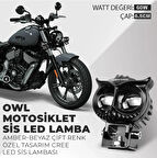 60w Özel Tasarım Owl Motosiklet Amber-beyaz Sis Lambası