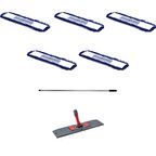 Orlon Mavi Statik Toz Mop Takımı Seti - 60 Cm. - 5 Adet Mop + Mop Tutucu + Sap - 1 Takım