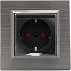 Ovivo Quantum Bakır Kapaklı Çocuk Korumalı Priz Çerçeveli