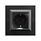 Ovivo Quantum Siyah Kapaklı Çocuk Korumalı Priz Çerçeveli