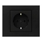 Ovivo Grano Metalik Siyah Topraklı Priz