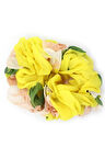 Sarı Şifon Çiçek Desenli Kadın Saç Tokası, Lastik Toka 201 155