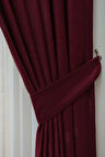 Soft Kumaş Fon Perde Sık Pileli Bordo Perde