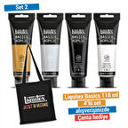 Liquitex Basics 118ml Monochrome Luxe Colors 4 Renk Akrilik Boya Seti - Çanta Hediyeli